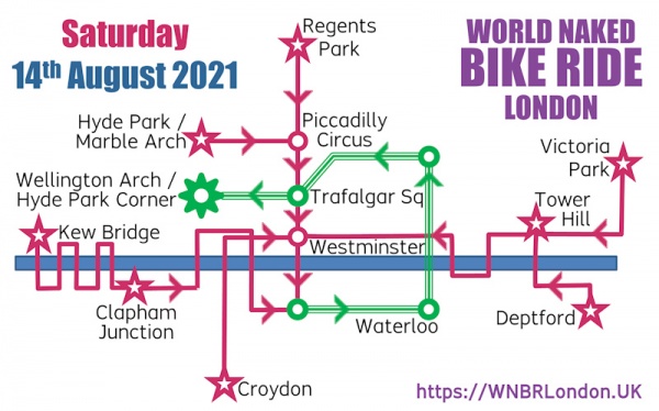 WNBR London 2021 Route Diagram